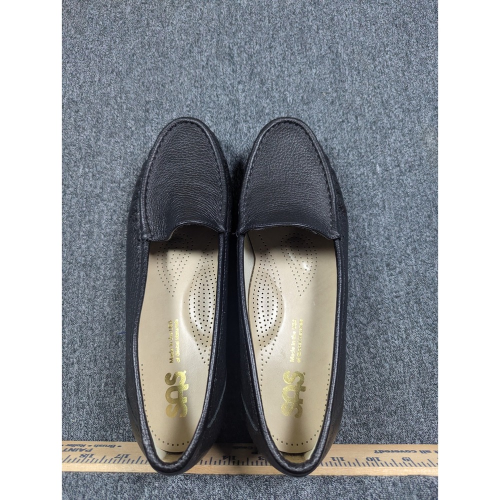 SAS Women 9.5 N Black Pebbled Leather Tripad Comfort Loafers Made in USA 2451781